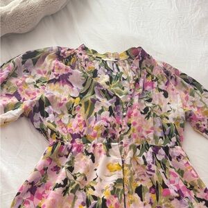H&M Pink and Purple Ruffled Tiered Sundress